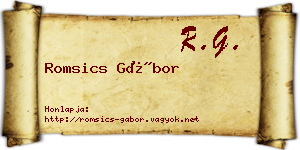 Romsics Gábor névjegykártya