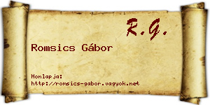Romsics Gábor névjegykártya