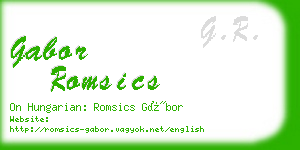 gabor romsics business card